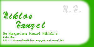 miklos hanzel business card